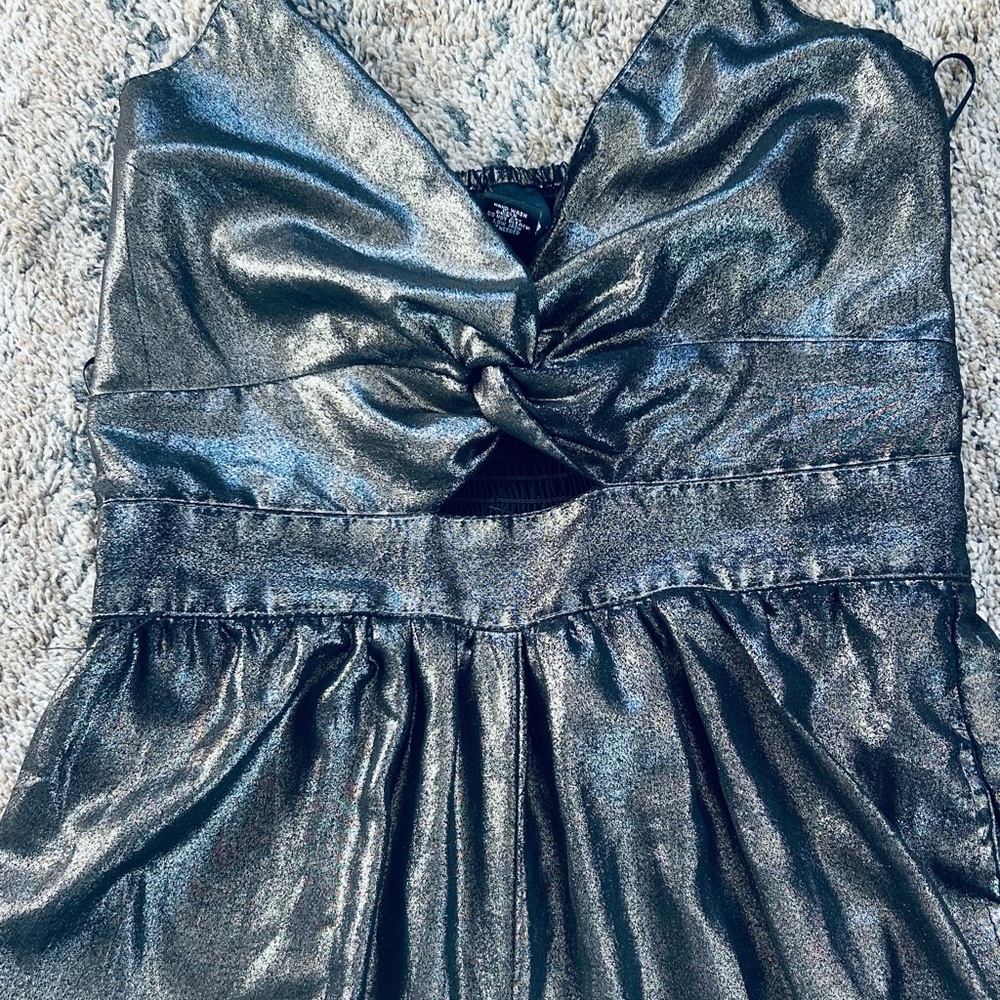 Angie Shimmering Silver Jumpsuit - Picture 6 of 9